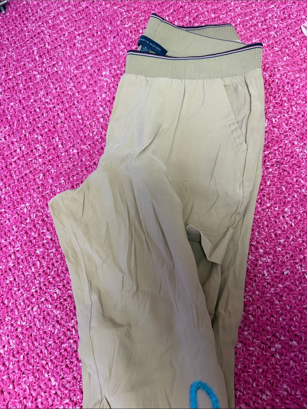 Women's Tommy Hilfger Khaki Jogger Pants - Elastic Waist